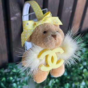 Yellow Bow Teddy Bear Hairband